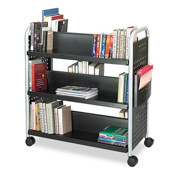Safco® Scoot Book Cart, Six-shelf, 41.25w X 17.75d X 41.25h, Black freeshipping - TVN Wholesale
